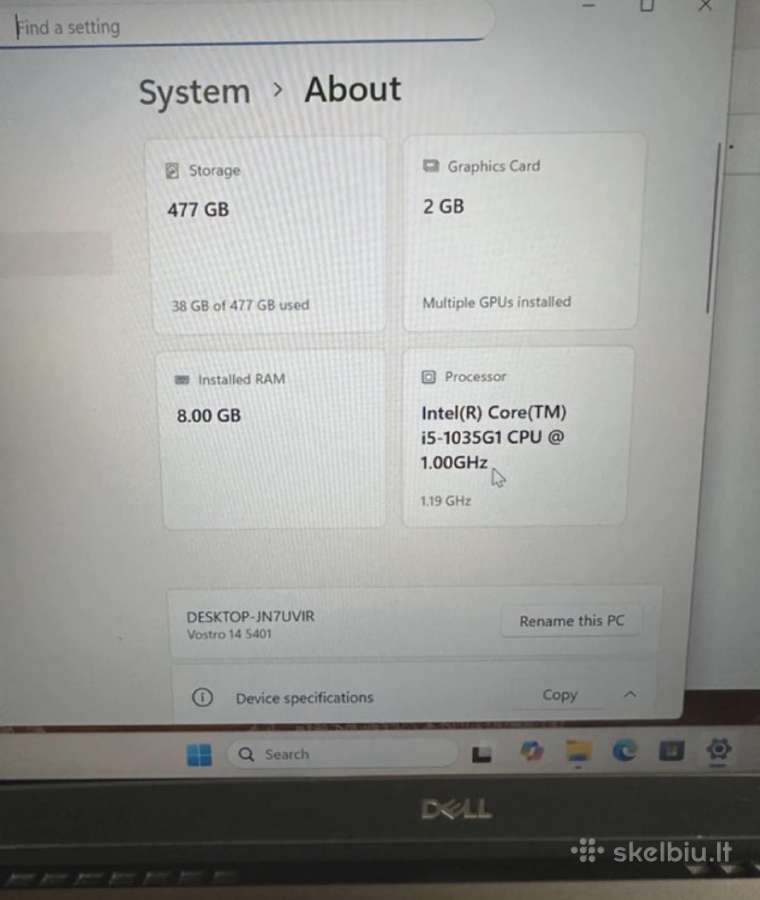 Dell Vostro 14 5401 Pc Loptop - nuotraukos Nr. 10