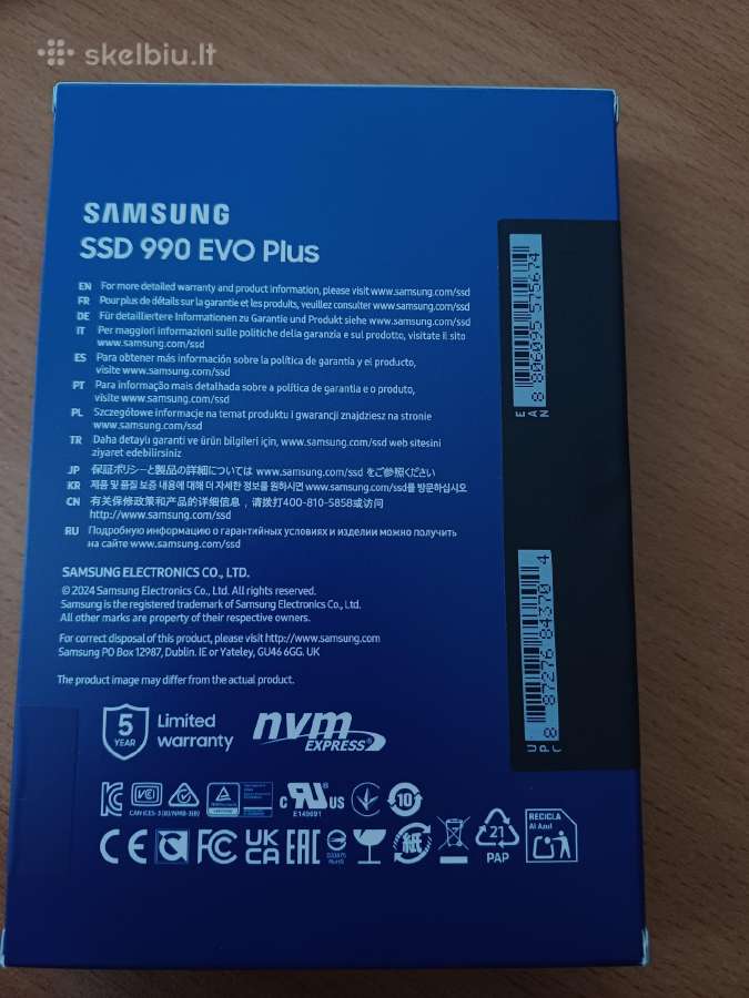 Samsung 990 EVO Plus 1tb Nvme SSD - nuotraukos Nr. 2