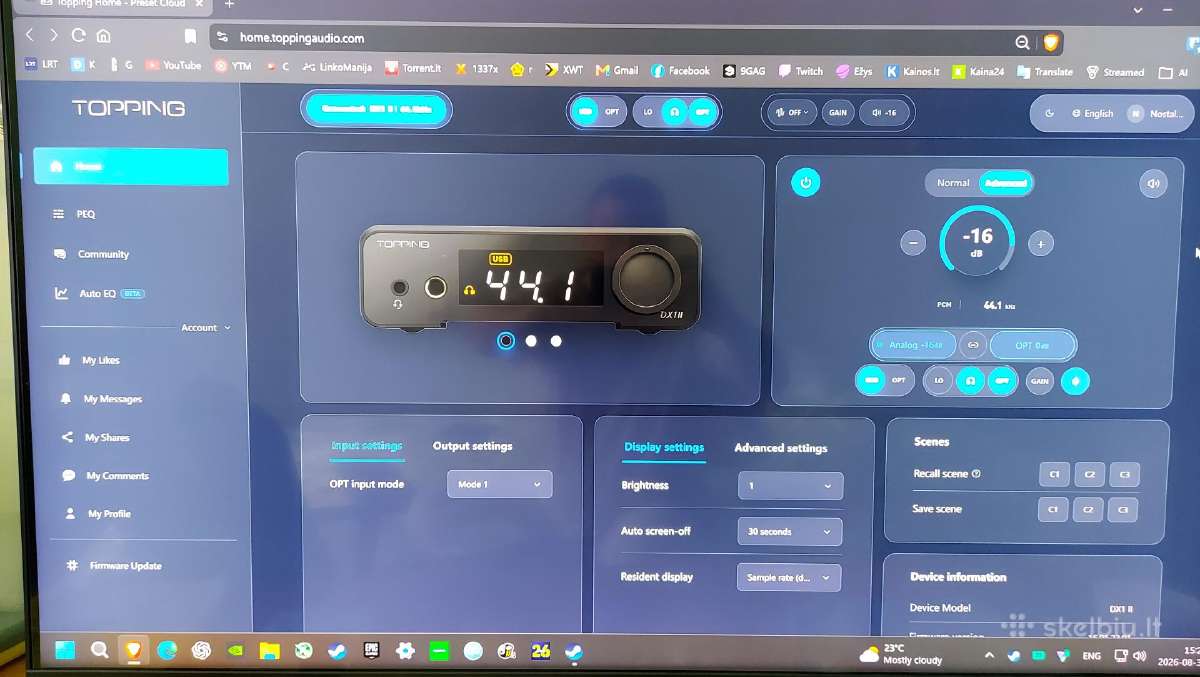Topping Dx1 II Gaming Dac & Headphone Amplifier - nuotraukos Nr. 2