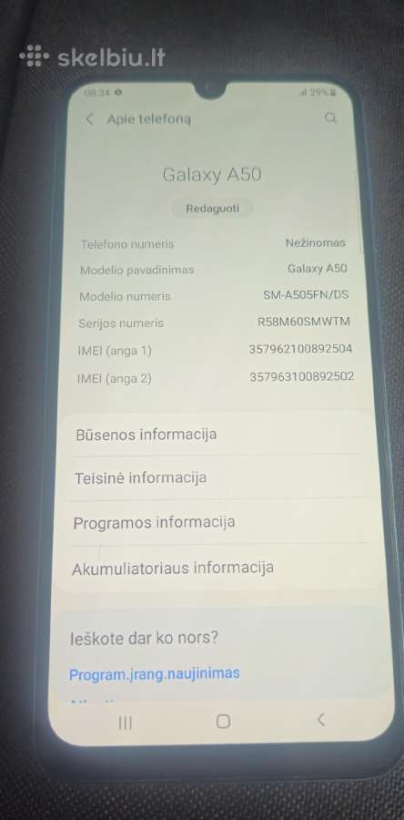 Samsung a50 - nuotraukos Nr. 2