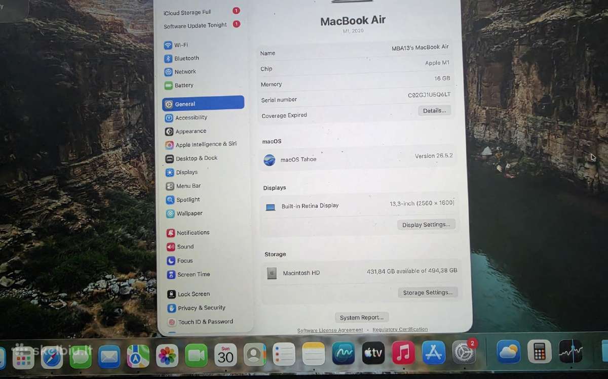 Nešiojamas kompiuteris MacBook Air M1 2020 - nuotraukos Nr. 5