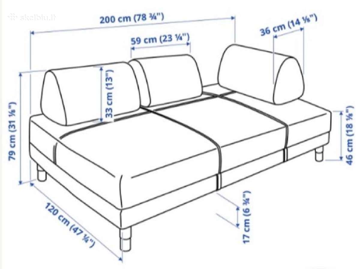 Sofa lova Ikea Flottebo - nuotraukos Nr. 2