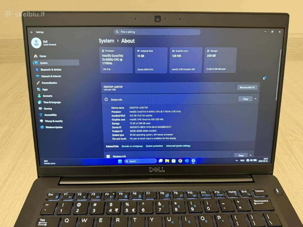 Labai geros bukles Dell Latitude 7390 - nuotraukos Nr. 5