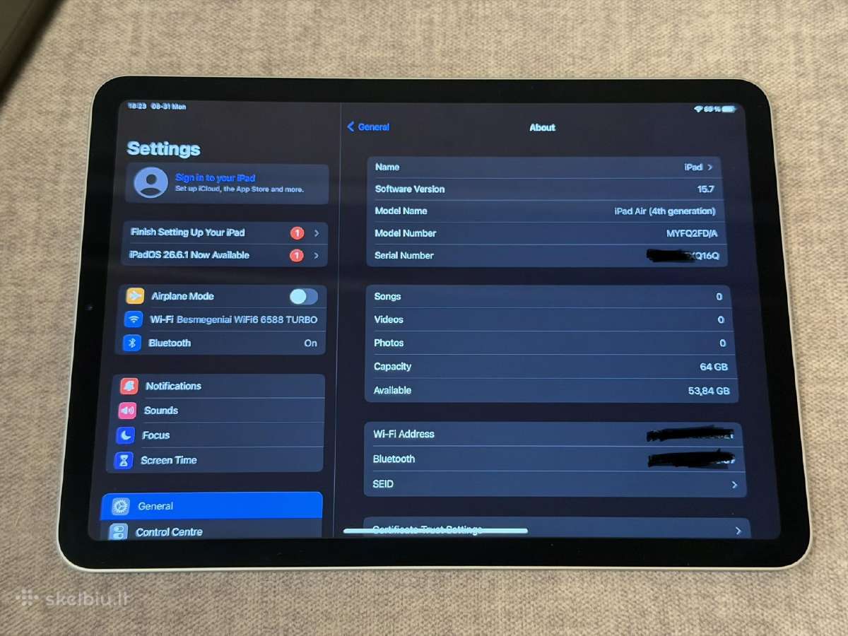 Apple iPad Air 4th gen. 2020 64gb - WiFi - ios 15 - nuotraukos Nr. 6