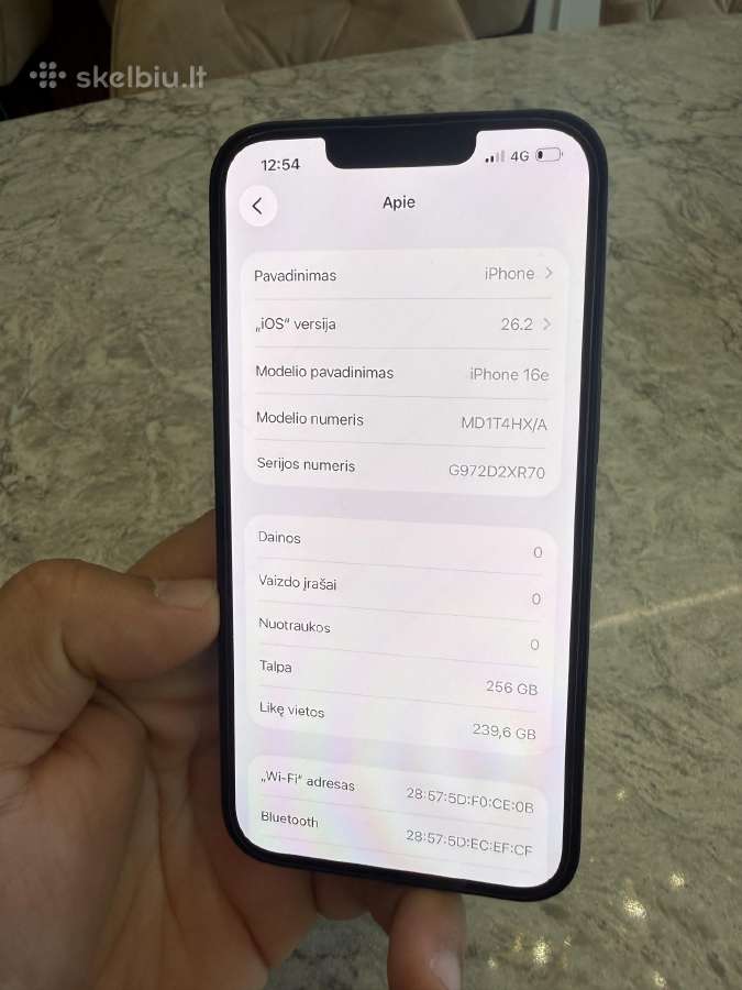 iPhone 16e, 256gb 100% baterija - nuotraukos Nr. 4