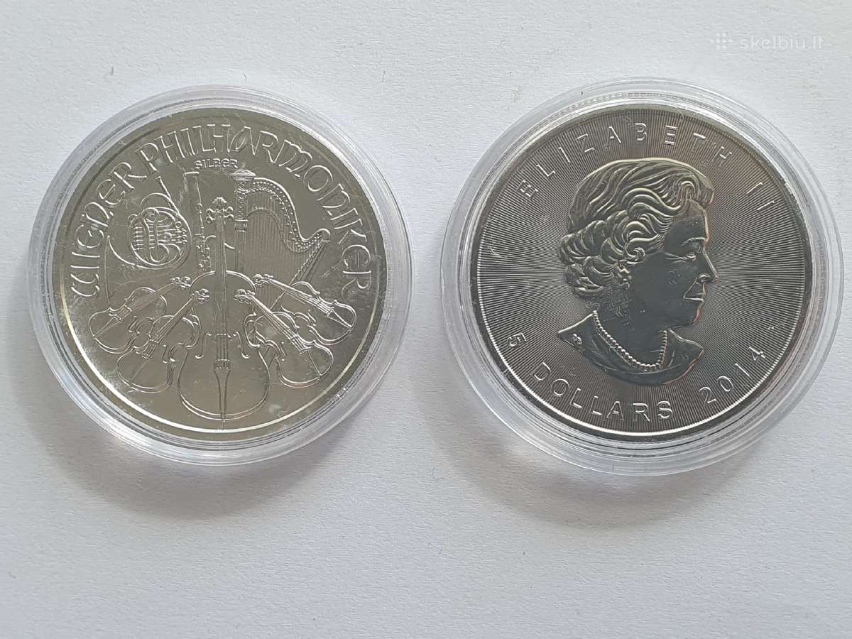 1 oz Austrijos, Kanados sidabrinės monetos - nuotraukos Nr. 2