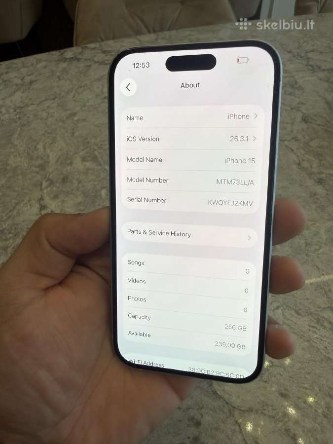 iPhone 15, 256gb 100% baterija - nuotraukos Nr. 4