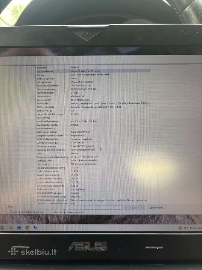 Asus Rog G750jz - nuotraukos Nr. 15