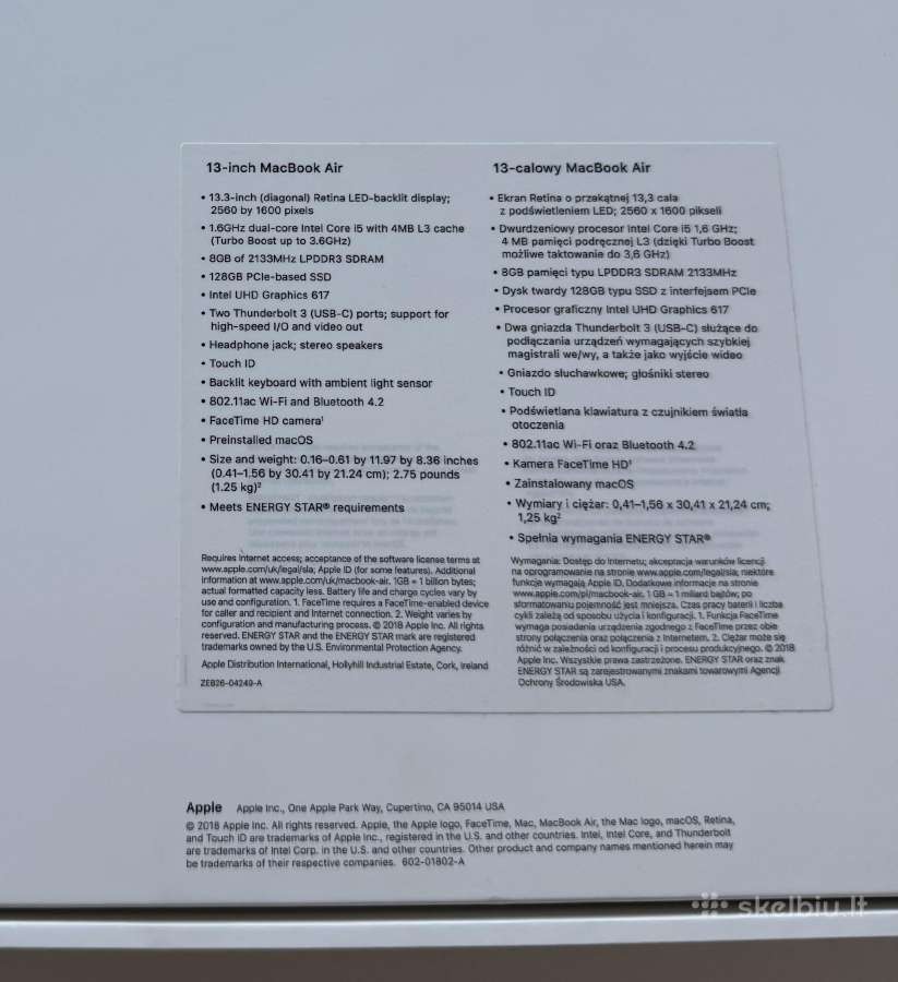 Apple MacBook Air 13 2018 Rose Gold - nuotraukos Nr. 12