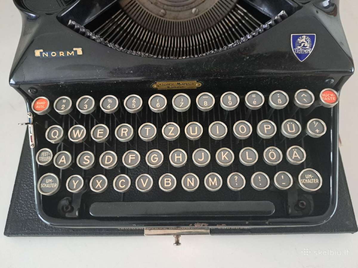 Antikvarine Triumph spausdinimo masinele 1939 - nuotraukos Nr. 17