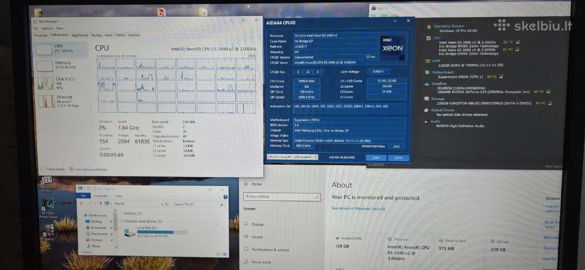 X9dai+ 2xe5-2690v2 + 128gb RAM Ddr3 Ecc - nuotraukos Nr. 3