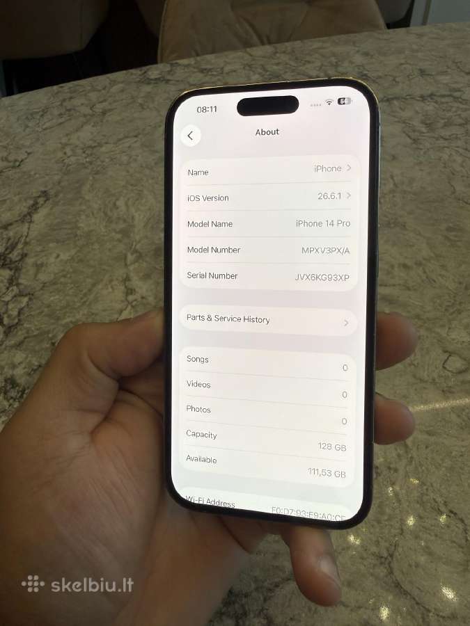iPhone 14 pro, 128gb 100% - nuotraukos Nr. 5