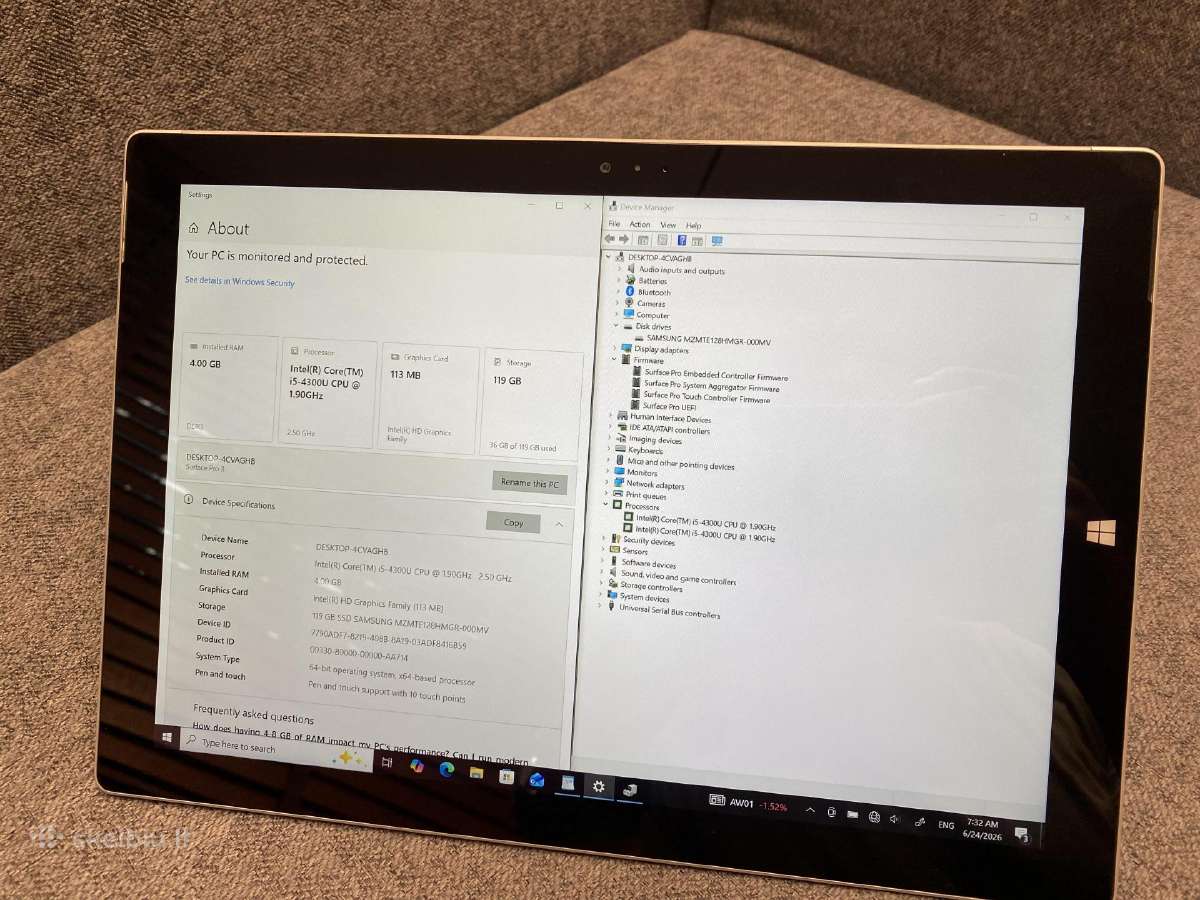 Microsoft Surface Pro 3 (2160x1440) Touch Screen - nuotraukos Nr. 10