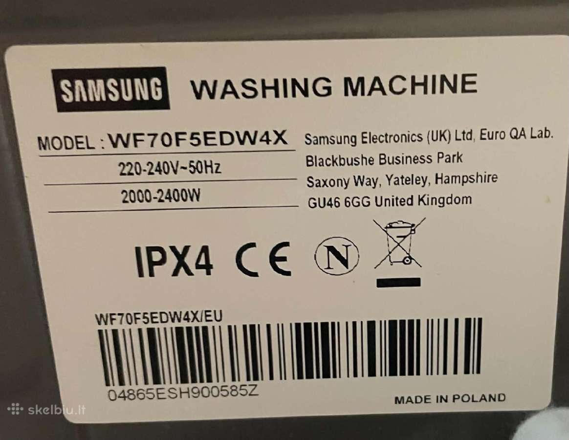 Samsung eco bubble 7kg - nuotraukos Nr. 5