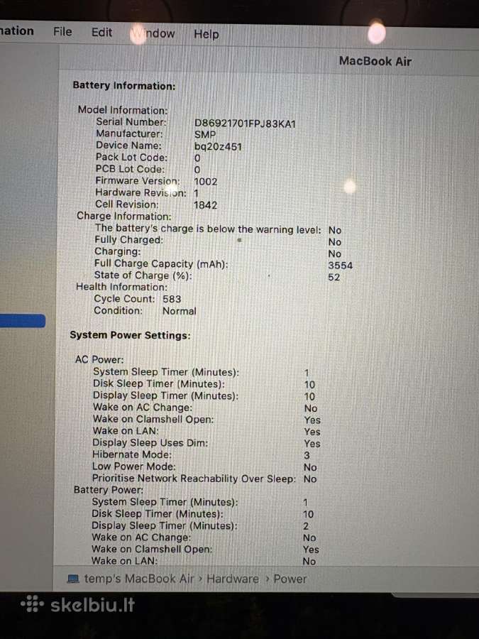 MacBook Air 2019 13" 8gb RAM 256gb SSD - nuotraukos Nr. 4
