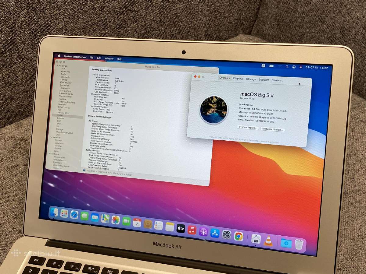 MacBook Air a1466 / i5 / 8gb/ 128gb SSD - nuotraukos Nr. 5