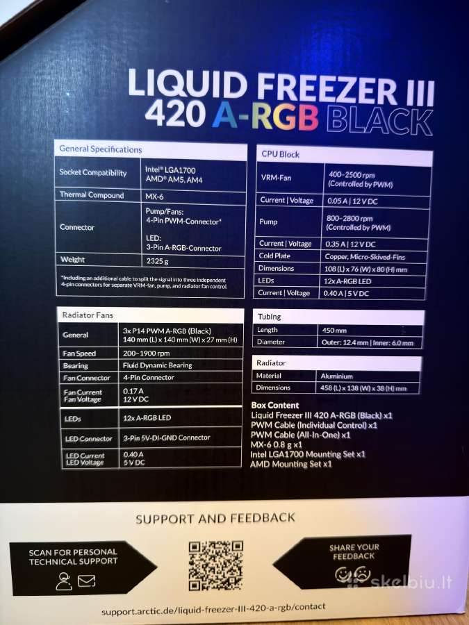 Arctic Liquid Freezer III 420 Argb su garantija - nuotraukos Nr. 6