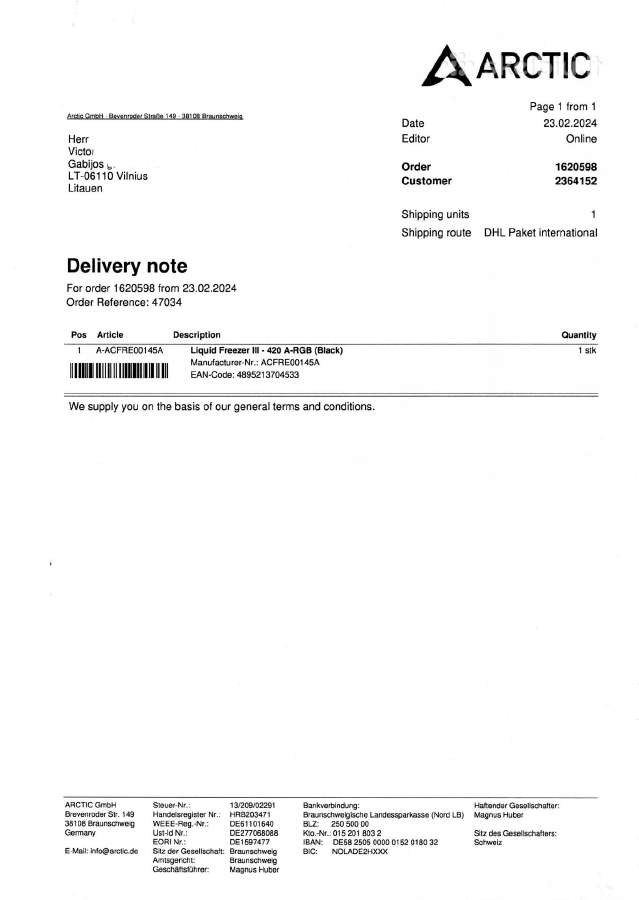 Arctic Liquid Freezer III 420 Argb su garantija - nuotraukos Nr. 9