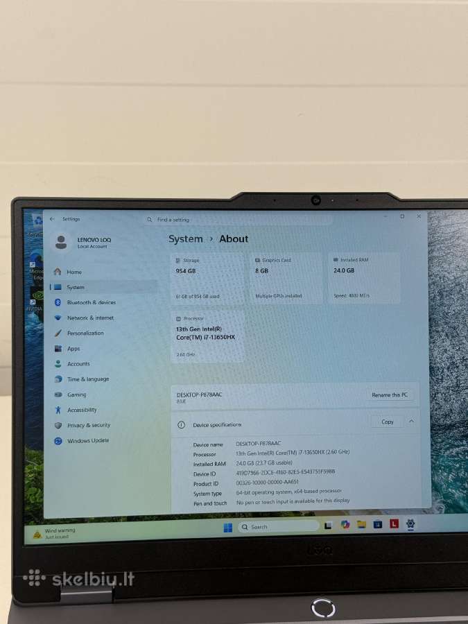 Lenovo Loq 15irx10 Rtx 5070 I7 13650hx 24gb Ddr5 - nuotraukos Nr. 5