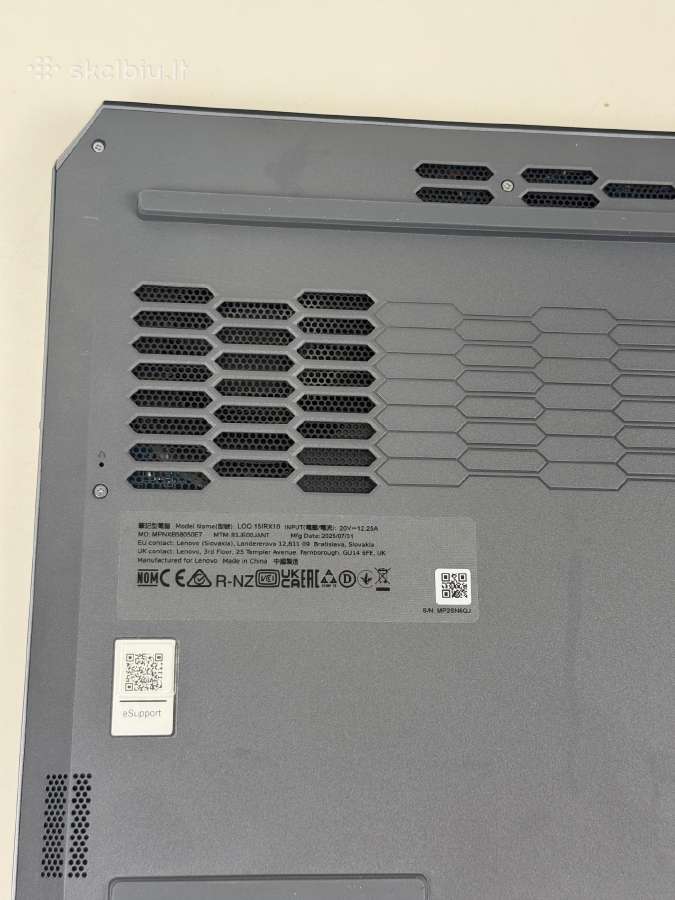 Lenovo Loq 15irx10 Rtx 5070 I7 13650hx 24gb Ddr5 - nuotraukos Nr. 12