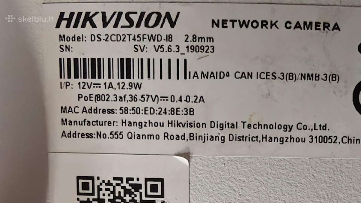 4mp Ip kamera Hikvision DS-2cd2t45fwd-i8 F2.8 - nuotraukos Nr. 5