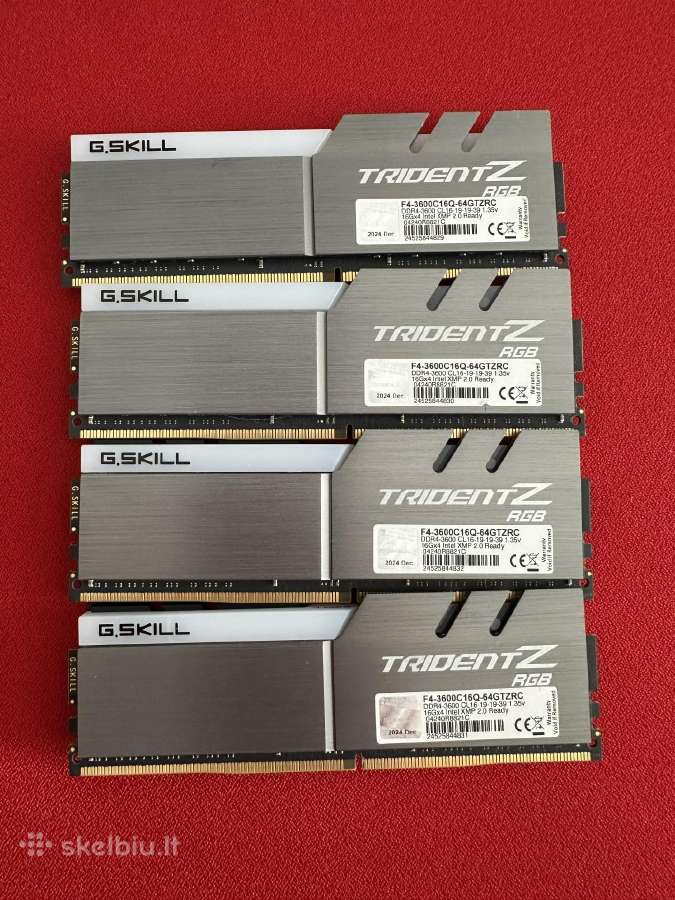G.skill Trident Z Rgb 64gb (416gb) Ddr4-3600 Cl16 - nuotraukos Nr. 4