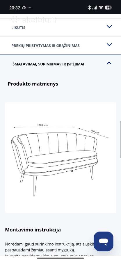 Balta Sofa (kaip nauja) - nuotraukos Nr. 7