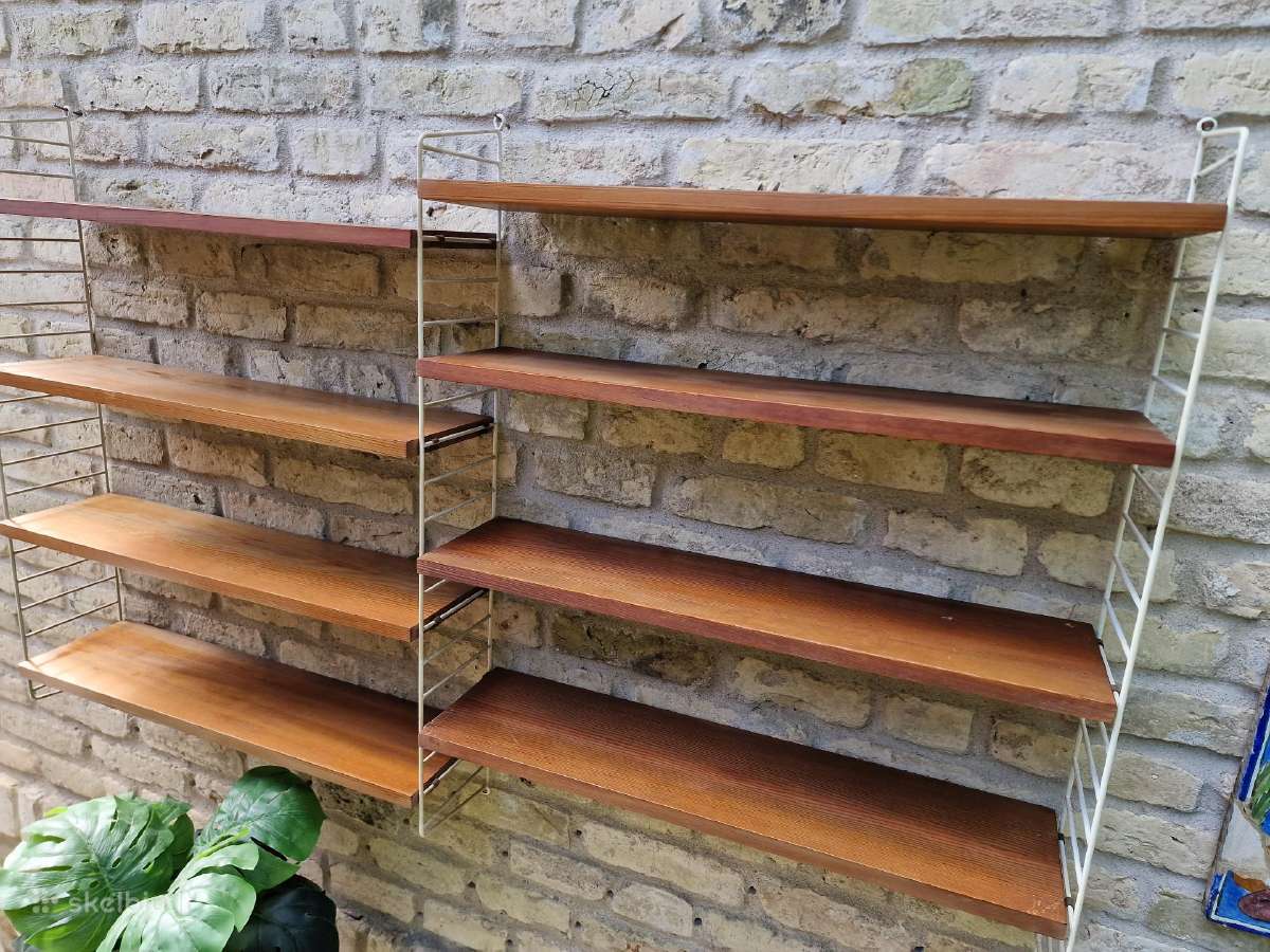 Vintažinės mid century pakabinamos lentynos - nuotraukos Nr. 2