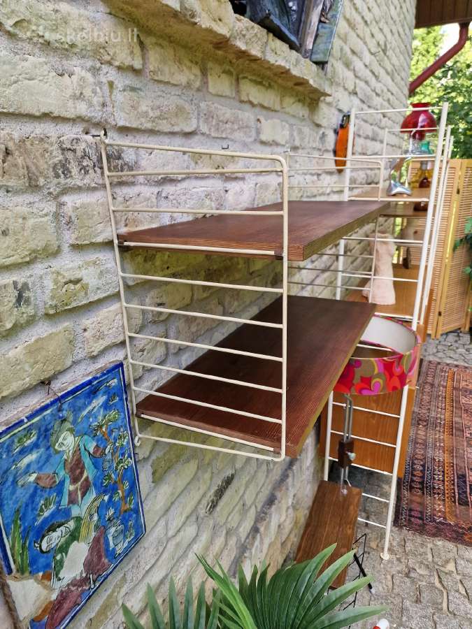 Vintažinės mid century pakabinamos lentynos - nuotraukos Nr. 3