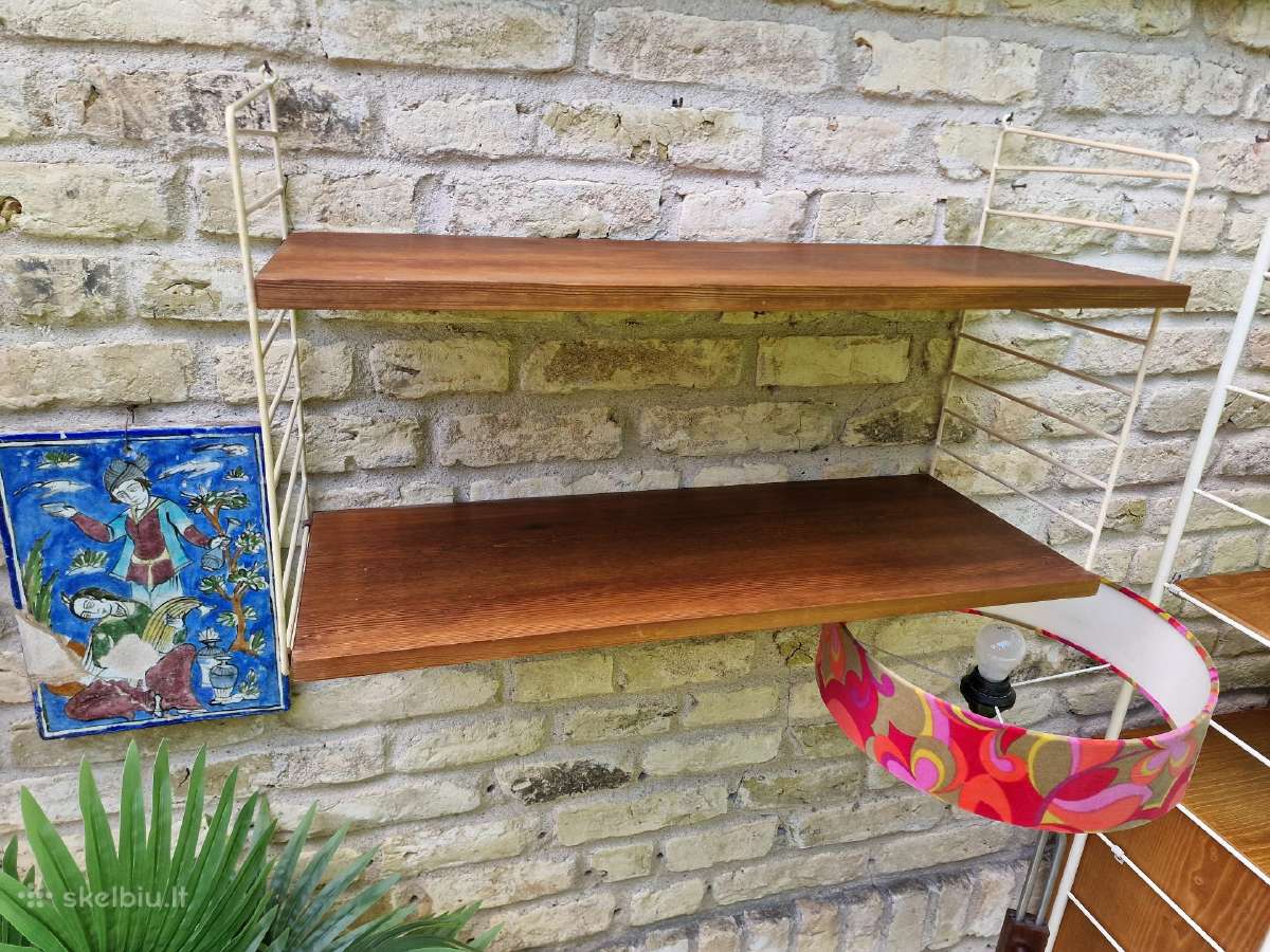 Vintažinės mid century pakabinamos lentynos - nuotraukos Nr. 4