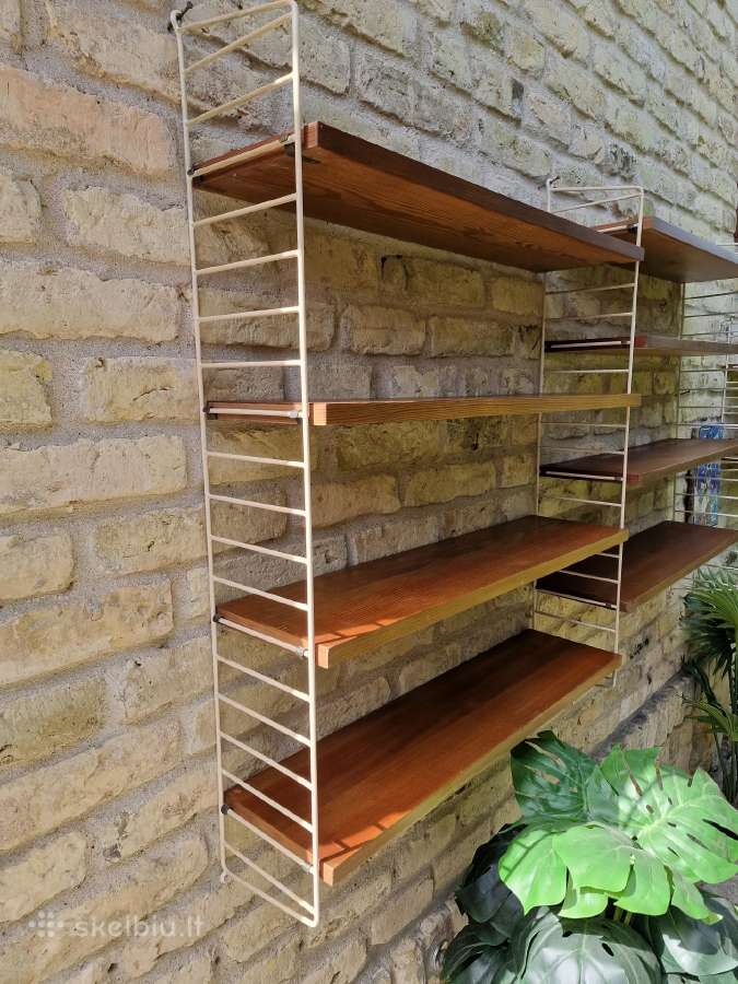 Vintažinės mid century pakabinamos lentynos - nuotraukos Nr. 9