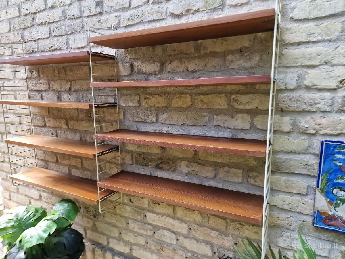 Vintažinės mid century pakabinamos lentynos - nuotraukos Nr. 11