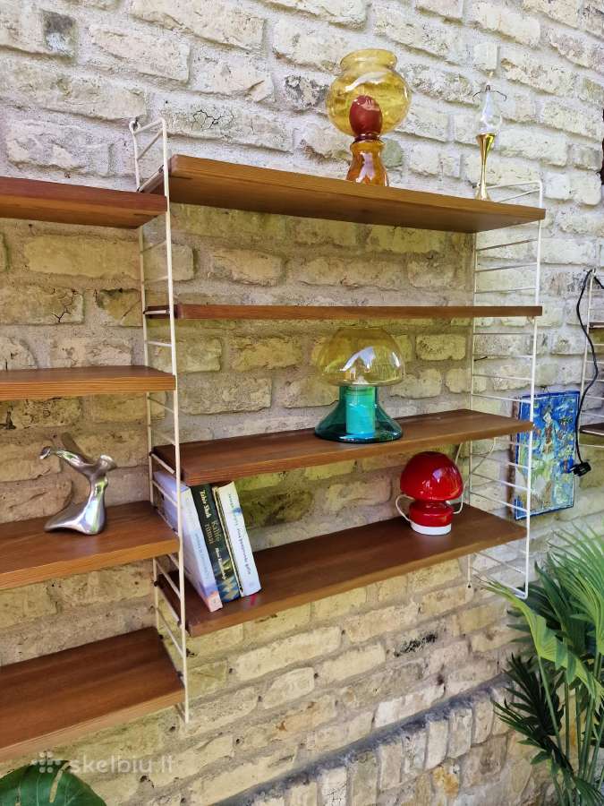 Vintažinės mid century pakabinamos lentynos - nuotraukos Nr. 18