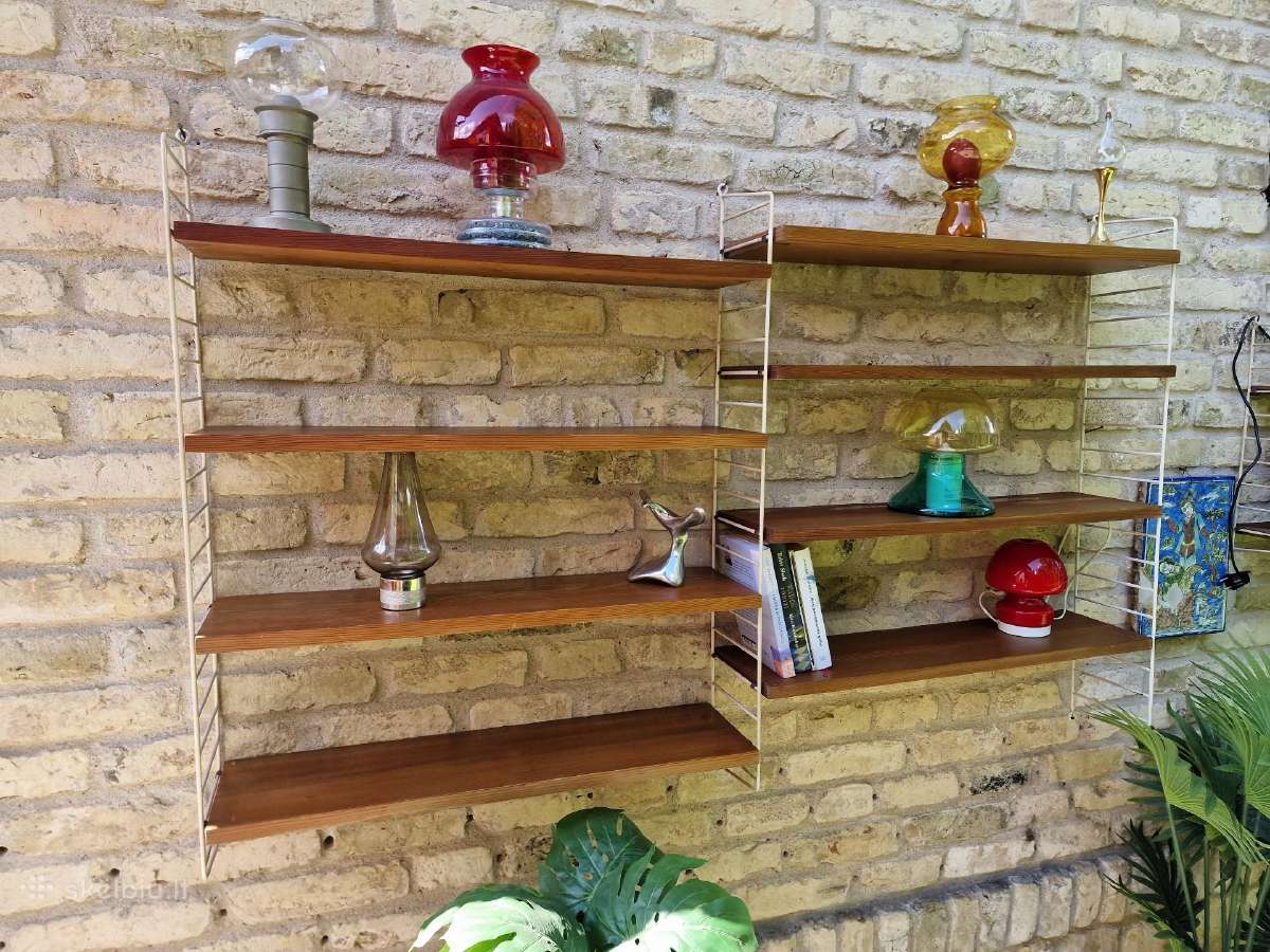 Vintažinės mid century pakabinamos lentynos - nuotraukos Nr. 19