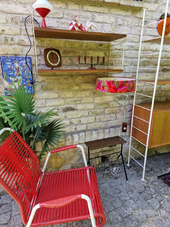 Vintažinės mid century pakabinamos lentynos - nuotraukos Nr. 21