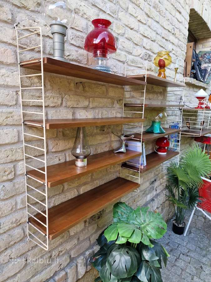 Vintažinės mid century pakabinamos lentynos - nuotraukos Nr. 24