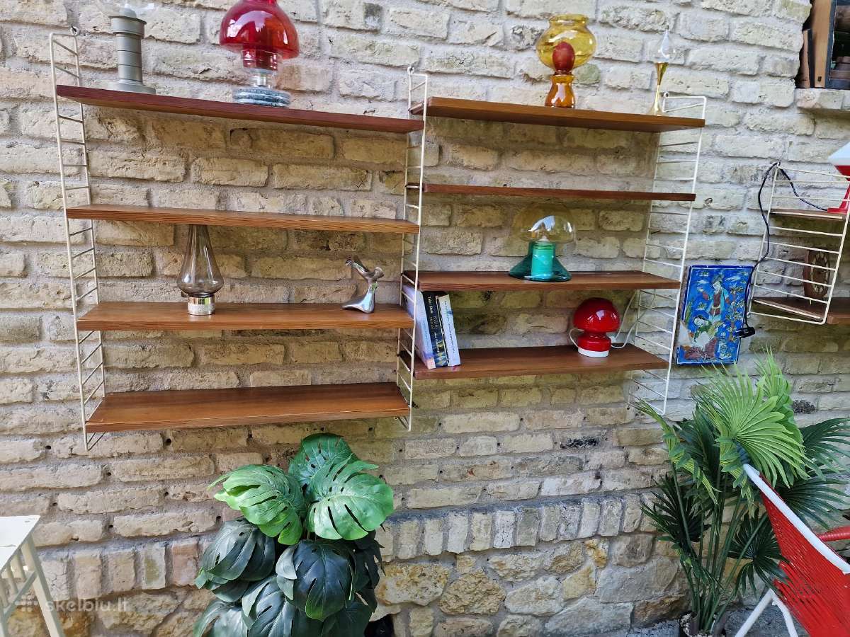 Vintažinės mid century pakabinamos lentynos - nuotraukos Nr. 26