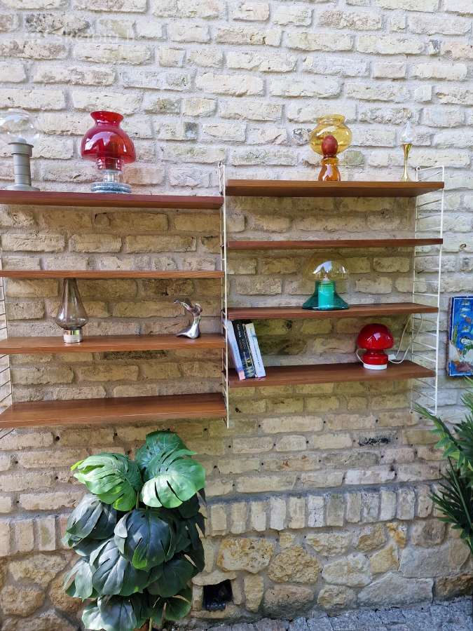 Vintažinės mid century pakabinamos lentynos - nuotraukos Nr. 27