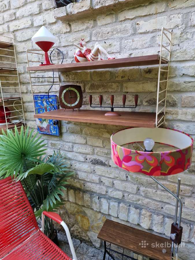 Vintažinės mid century pakabinamos lentynos - nuotraukos Nr. 30