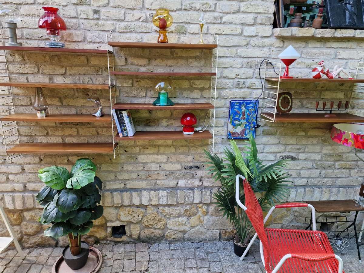 Vintažinės mid century pakabinamos lentynos - nuotraukos Nr. 31