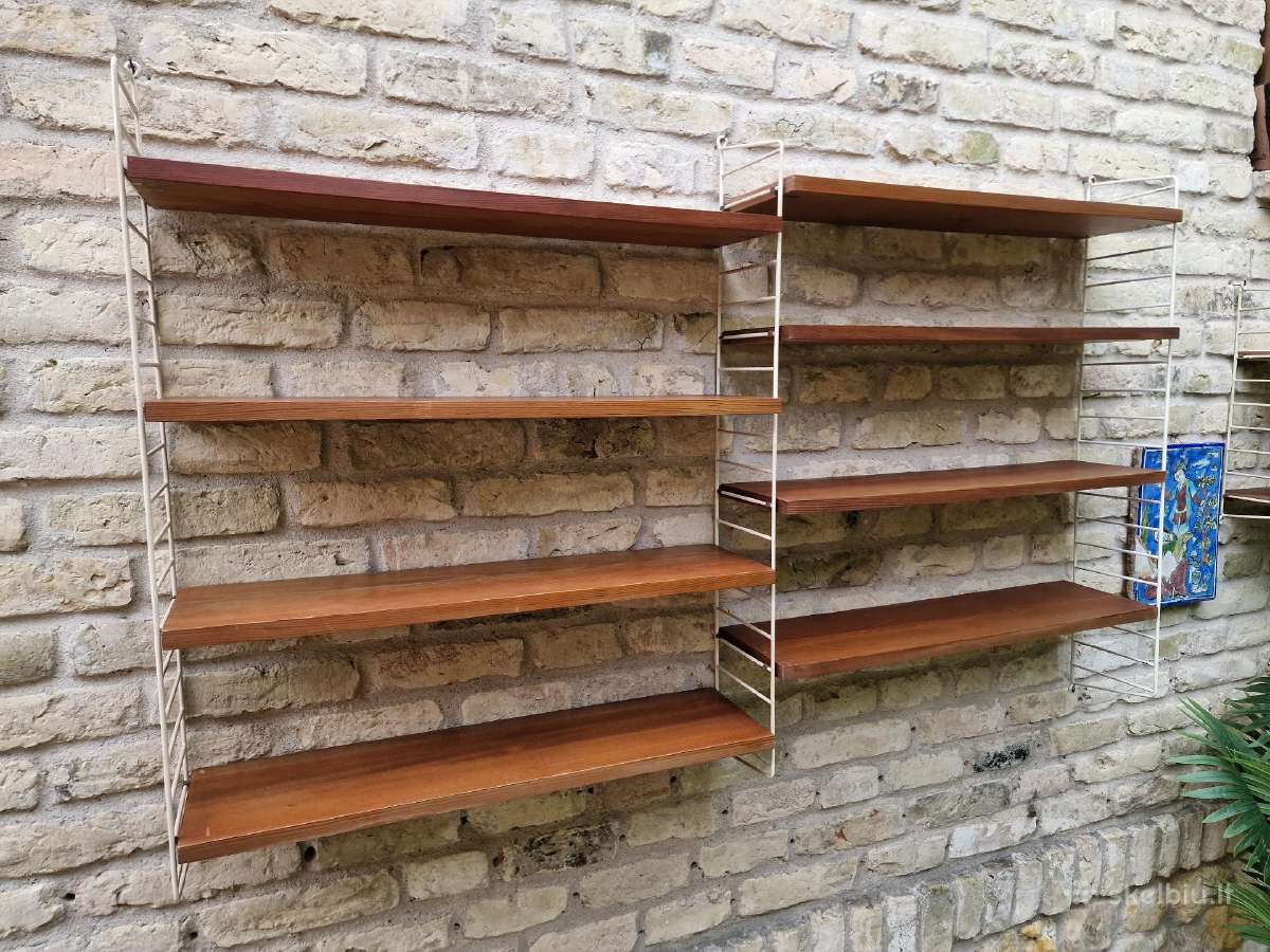 Vintažinės mid century pakabinamos lentynos - nuotraukos Nr. 32