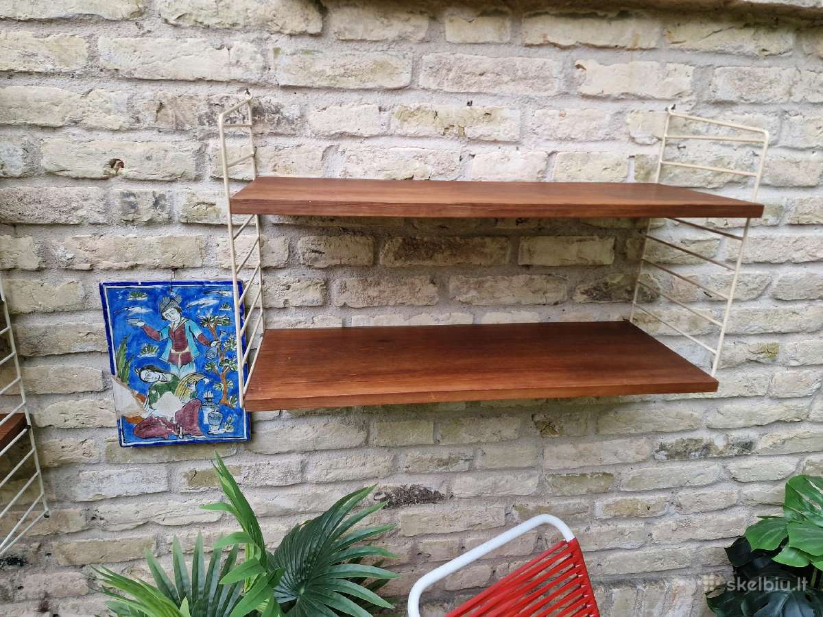 Vintažinės mid century pakabinamos lentynos - nuotraukos Nr. 33
