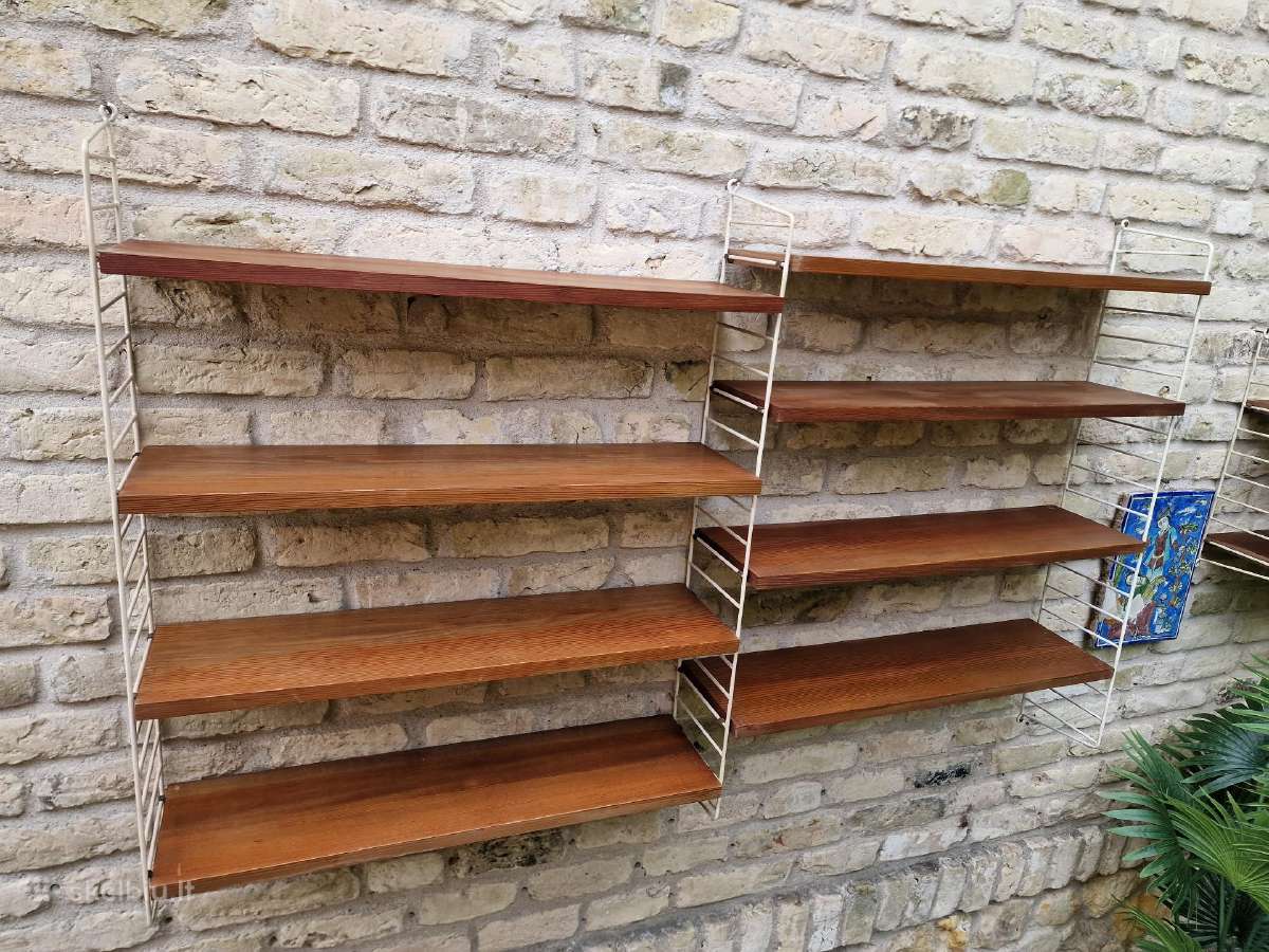 Vintažinės mid century pakabinamos lentynos - nuotraukos Nr. 34