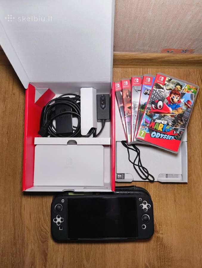 Nintendo switch Oled+zaidimai+paskira+128gb Sd - nuotraukos Nr. 2