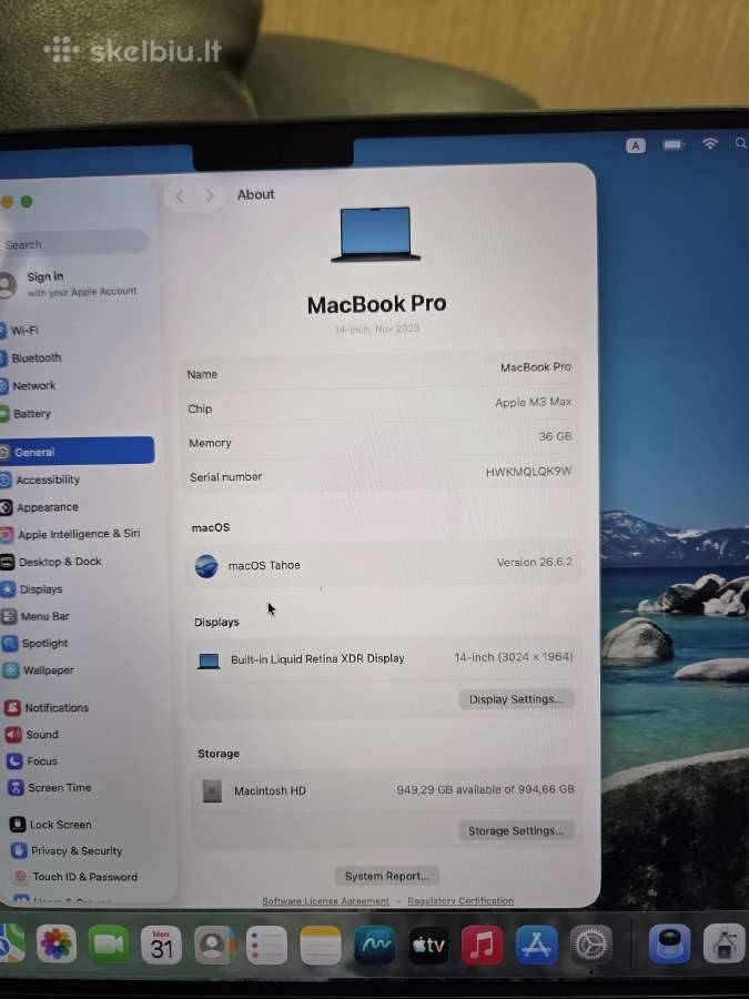 MacBook pro M3 Max - nuotraukos Nr. 3