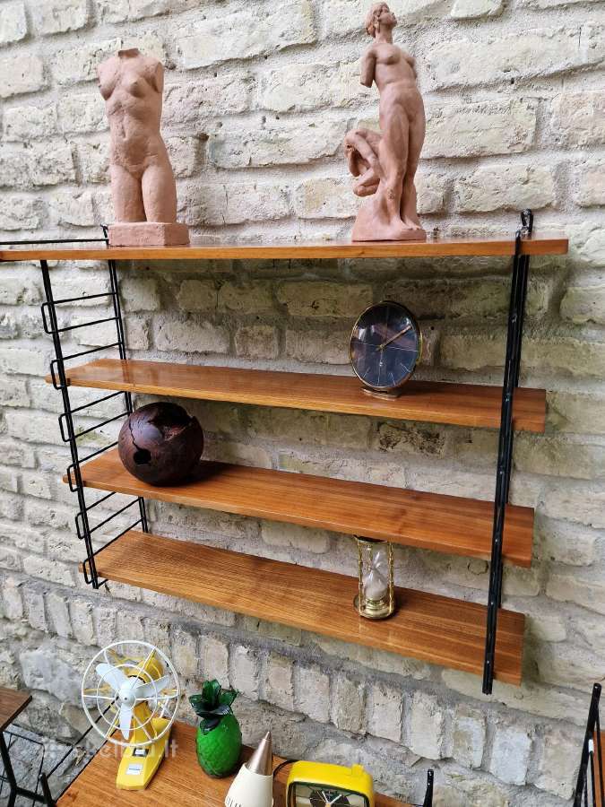 Vintažinė mid century pakabinama lentyna - nuotraukos Nr. 3