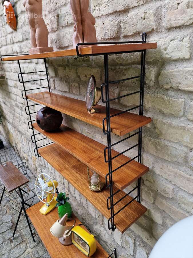Vintažinė mid century pakabinama lentyna - nuotraukos Nr. 4