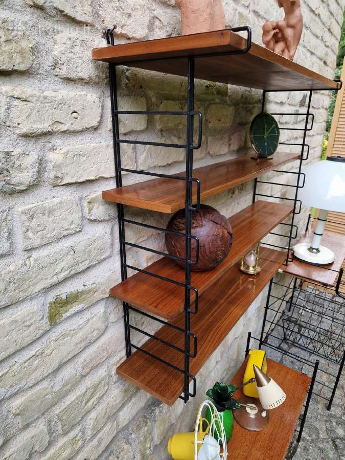 Vintažinė mid century pakabinama lentyna - nuotraukos Nr. 5