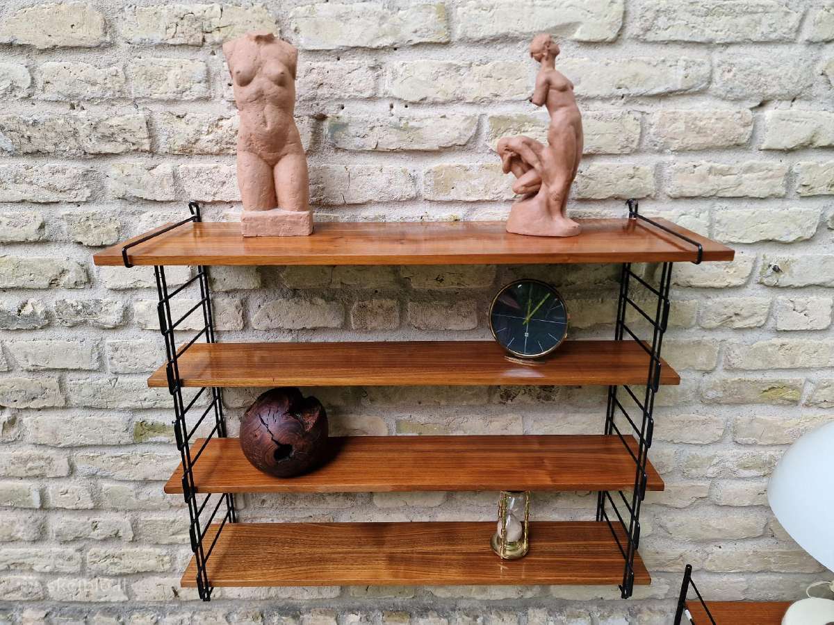 Vintažinė mid century pakabinama lentyna - nuotraukos Nr. 9