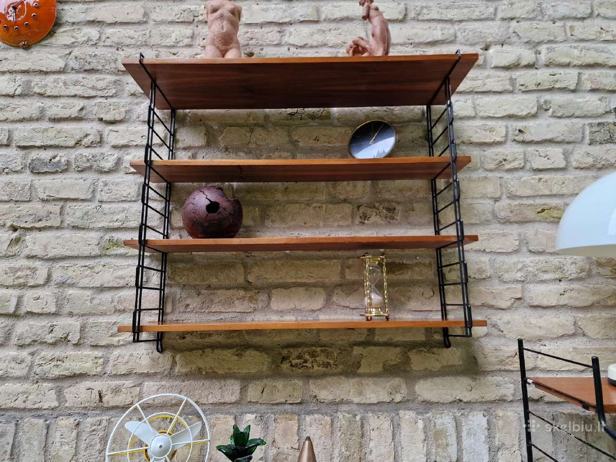 Vintažinė mid century pakabinama lentyna - nuotraukos Nr. 11